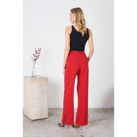 Women's pants with a section of Eliseeva Olesya, size 48, red color-1