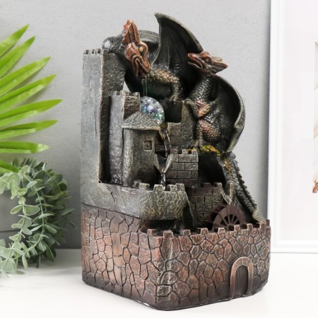 The desktop fountain from the network, backlight "Dragons on the tower" 20x18x35 cm-1