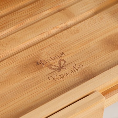 Table-vannitsa for a bath, large, 75 (109) x 23 x 4.5 cm, tree-12