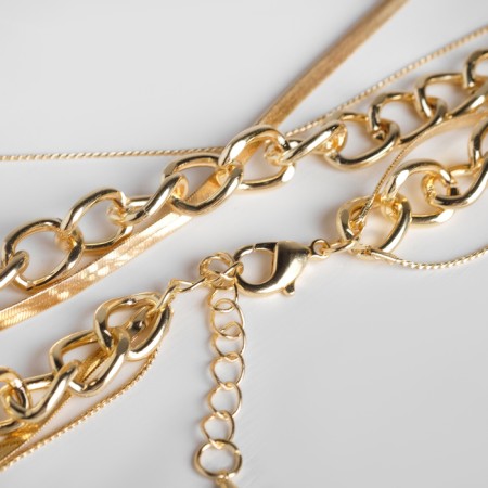 Piece "chain" crumpled metal, color gold, 45 cm-1
