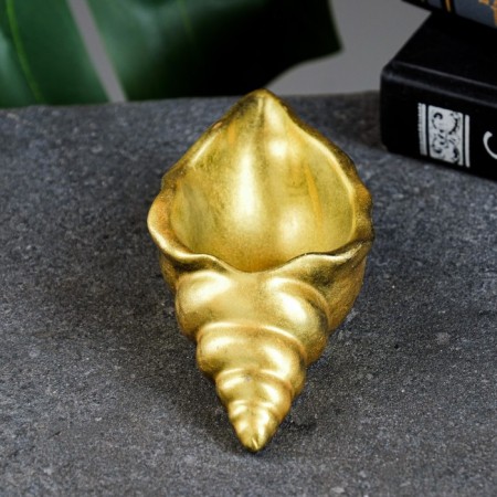 Kashpo - Organizer "Shell" Elevated gold, 13x6x3cm-1