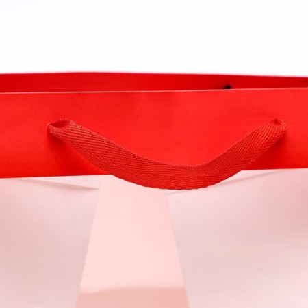 Crafts with a square bottom and window, 30 x 30 x 30 cm, red-2