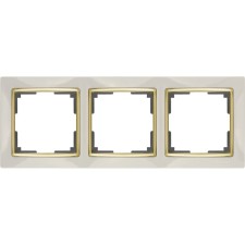 Frame for 3 posts WL03-FRAME-03-VORY-GD, color gold, ivory