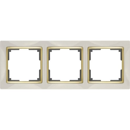 Frame for 3 posts WL03-FRAME-03-VORY-GD, color gold, ivory
