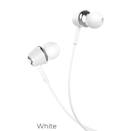 Hoco M70 headphones, wired, vacuum, microphone, jack 3.5 mm, 1.2 m, white-1