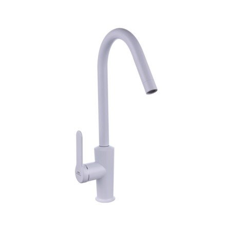 Fashun A54025-8 kitchen mixer, single-leaf, 35 mm cartridge, stainless steel, white