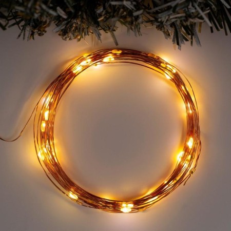 Garland “thread” 5 m Rosa, IP20, copper thread, 50 LED, glow warm white, flickering of all LEDs, AAH3