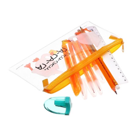 Penal soft, 1 compartment, 95 x 205 mm, flat, with filling 9 items, calligrata "geese-gushi", universal-12