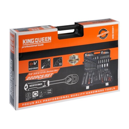 Car tools Kingqueen Wib-90001, 72 tooth, 1/2 3/8 1/4 ", 222 subjects-3