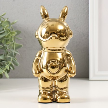 Piggy bank Ceramics "Rabbit" Gold 6x8.5x18 cm