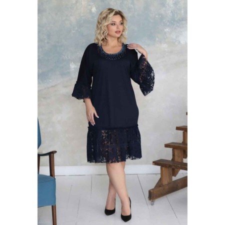 Female dress, size 44, blue color-1