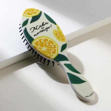 Oval massage comb “live to the full” 17 x 5.5 cm