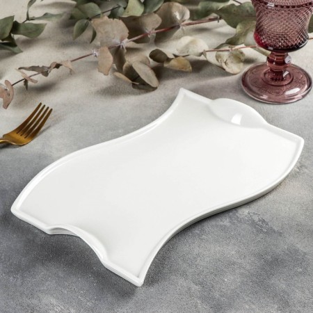 Porcelain dish, 26 × 17.5 cm, white color-1