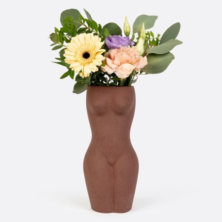 DOIY BODY flowers vase, 23 cm, black color-1