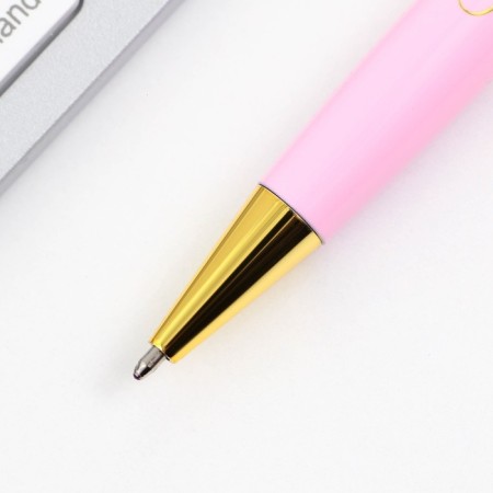 Pen in the gift case "Dear Educator", metal, blue paste, writing node 1.0 mm-4