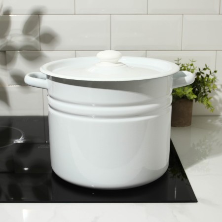 Pan without a decolle, 9 l, induction, handle mix, white color-5