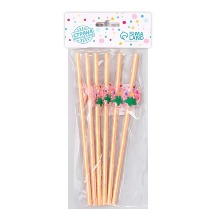 Pipe for cocktail "Berries", set, 6 pcs-1