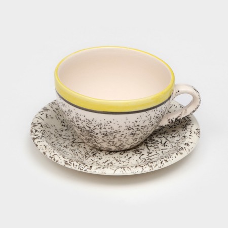 Tea couple ceramic "Persia", 200 ml, yellow, 2 items, 1 variety, Iran-2