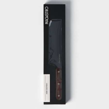 Knife Santoku kitchen Magistro Dark Wood, blade length 17.8 cm-4