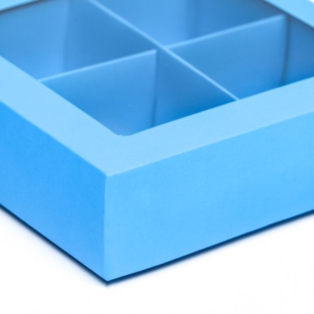 Box for sweets 4 pcs, blue, 12.5x 12.5 x 3.5 cm,-2