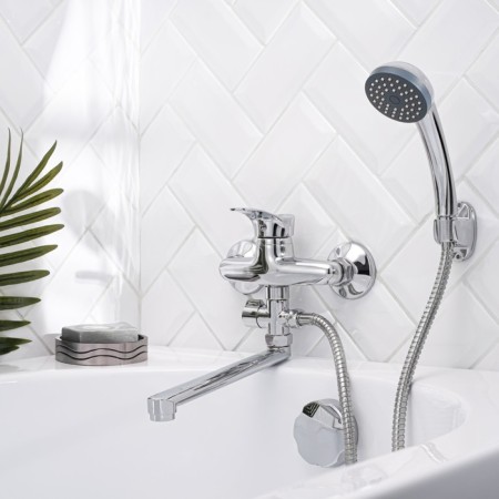 Bath mixer "RMS" SL86-006, shower set, cartridge 35 mm, zinc, chrome-3
