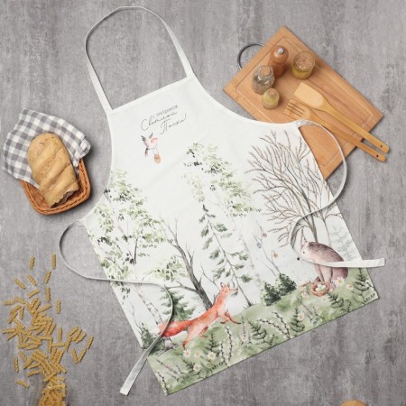 Apron Ethel "Forest Tale" 60x70cm, 100% HL, sarzha 190 g/m2