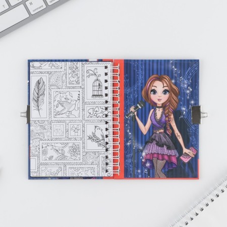 Profile for girls on the lock "brighter than stars", A6, solid cover, 40 liters-18
