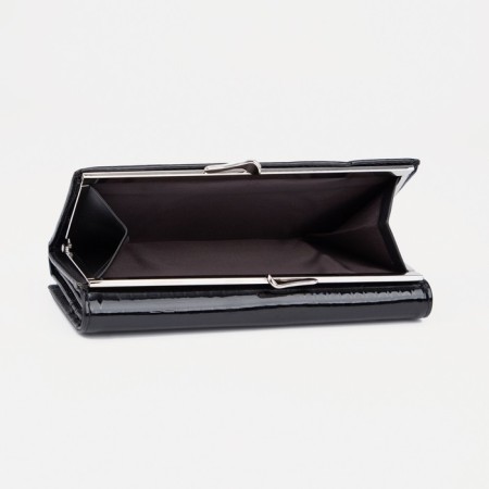 Women's wallet on magnets, black color-2