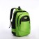 School backpack from textiles on a zipper, 4 pockets, green color