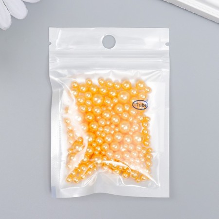 Decor for creativity plastic "Balls. Orange" d = 3-8 mm, set 10 grams-2