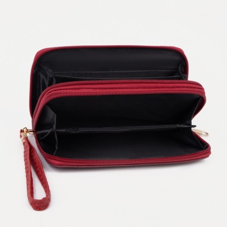 Women's wallet on lightning, burgundy color-2