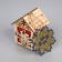 Christmas tree toy "House with bells", from batteries, glow of warm white