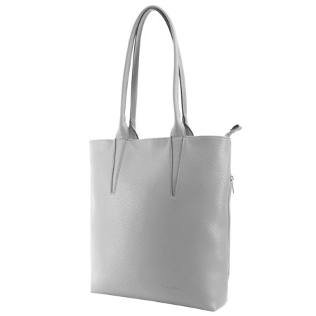 Bag women, genuine leather, gray 31x8x33 cm