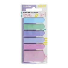Bookmarks with adhesive edge (stickers) 11 x 44 mm/24 x 44 mm, 6 colors of 20 sheets, paper, Devente Pastel, in a plastic bag