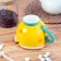 Ceramic mug "Cupid Dino", 400 ml, yellow color