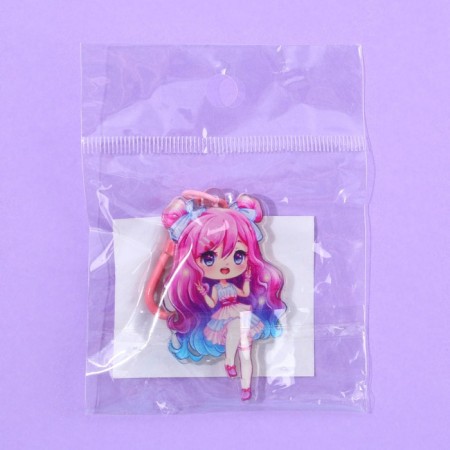 Acrylic keychain "girl" with carbine, 3.2 x 5.3 cm-5