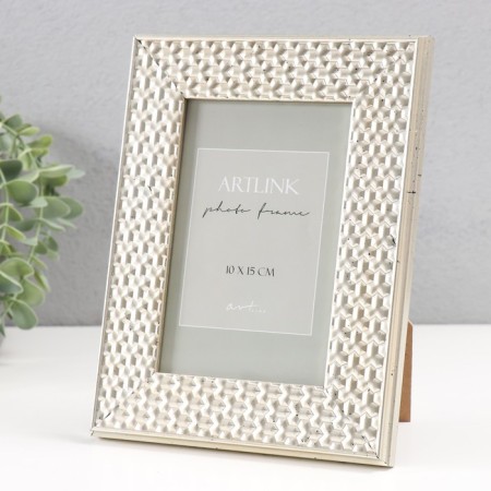 Photo frame Plastic "Grace" 10x15 cm, silver (plastic screen)-1