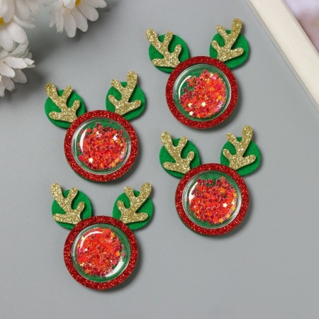 Decor for the creativity of felt, plastic shine "Deer horns" 5x5 cm-2