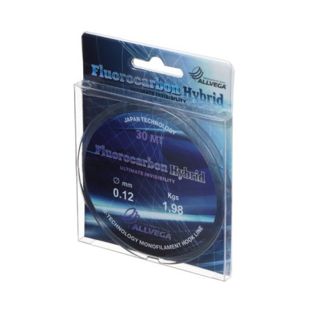 Monophile Flap ALLVEGA FLUOROCARBON HYBRID, diameter 0.12 mm, test 1.98 kg, 30 m, fluorocarbon 65%-1