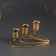 Summary metal for 3 candles "drops" gold 15x9x9 cm