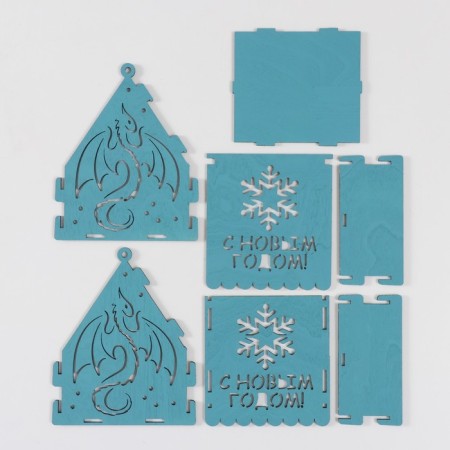 Domik box "Dragon" azure 12x10x14 cm (set of 7 parts)-4