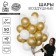 Bouquet of balls "white-gold", latex, chrome, set of 50 pcs.