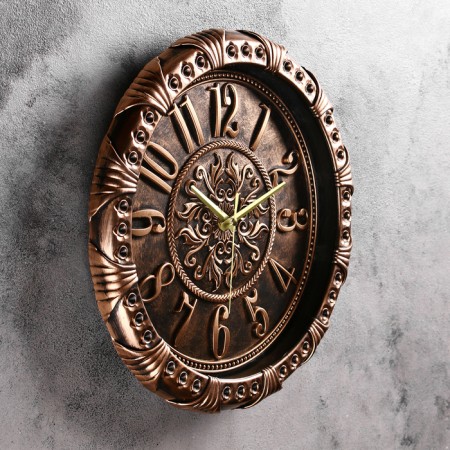 Watching clock, series: interior, "Azarina", discrete move, D-30 cm, mix-4