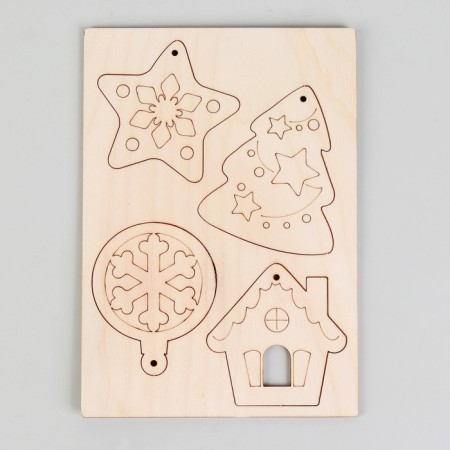 New Year's wooden blanks for creativity "New Year! Funny figures ", 148 x 210 mm-2