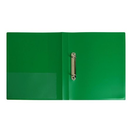 Folder on 2 rings A4, Calligrata, 27 mm, 700 μm, internal and end pocket, green-1