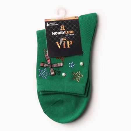 Women's socks, green color, size 36-40-2