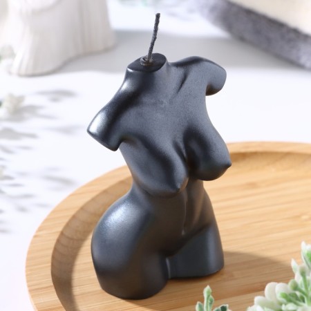 Figure candle "Women's torso", 4x6x10 cm, wet asphalt, in the box-1