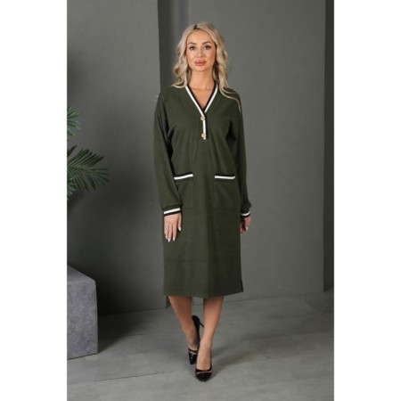 Women's dress, size 46, khaki color-9