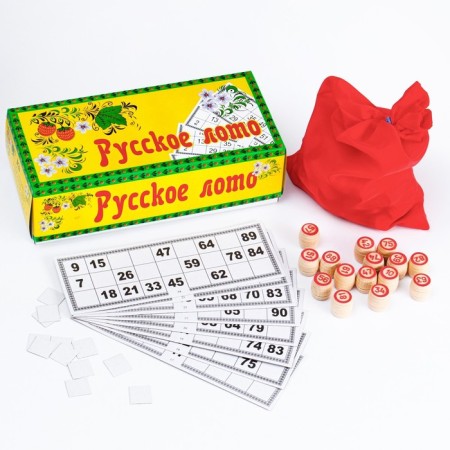 Russian lotto "for every day", 24 cards, card 8 x 22 cm, wood barrels-3
