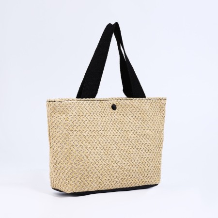Bag-tout on lightning, beige color/black-2